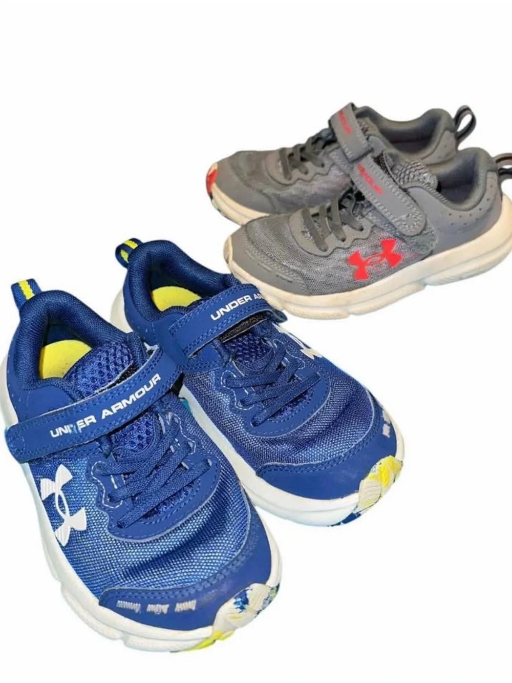 Under Armour Kids (2) Two pairs of slip-on sneakers size 12.5K